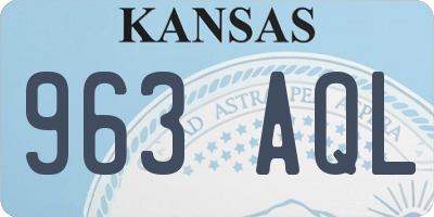 KS license plate 963AQL