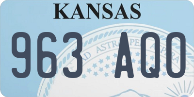 KS license plate 963AQO