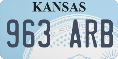 KS license plate 963ARB