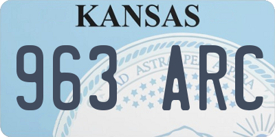 KS license plate 963ARC