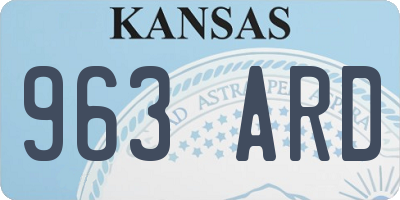 KS license plate 963ARD