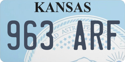 KS license plate 963ARF