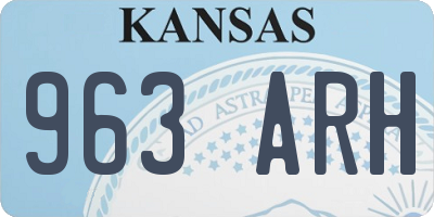 KS license plate 963ARH