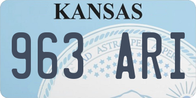 KS license plate 963ARI