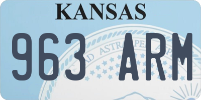 KS license plate 963ARM