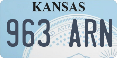 KS license plate 963ARN