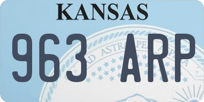 KS license plate 963ARP