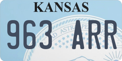 KS license plate 963ARR