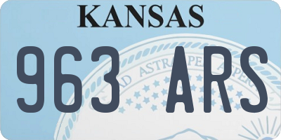 KS license plate 963ARS