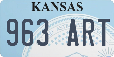 KS license plate 963ART