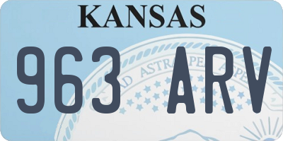 KS license plate 963ARV