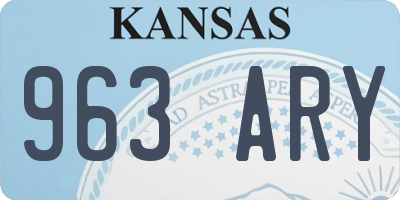 KS license plate 963ARY