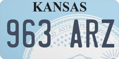 KS license plate 963ARZ