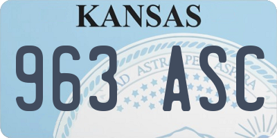 KS license plate 963ASC