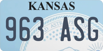 KS license plate 963ASG