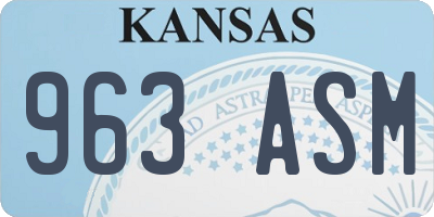 KS license plate 963ASM