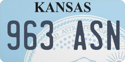 KS license plate 963ASN