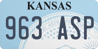 KS license plate 963ASP