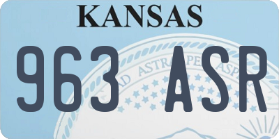 KS license plate 963ASR