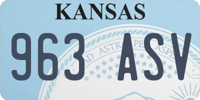 KS license plate 963ASV