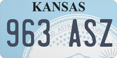 KS license plate 963ASZ