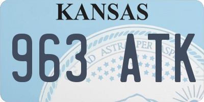 KS license plate 963ATK