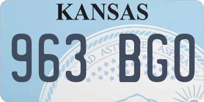 KS license plate 963BGO