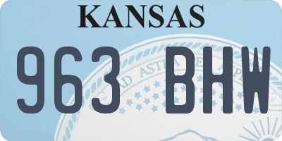 KS license plate 963BHW