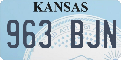 KS license plate 963BJN