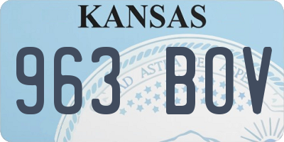 KS license plate 963BOV