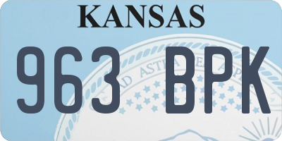 KS license plate 963BPK
