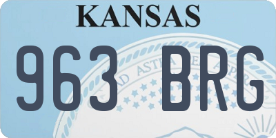 KS license plate 963BRG