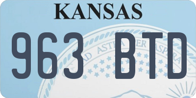 KS license plate 963BTD