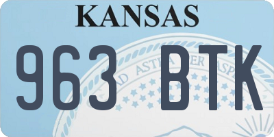 KS license plate 963BTK