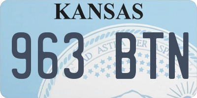 KS license plate 963BTN