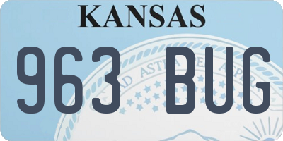KS license plate 963BUG