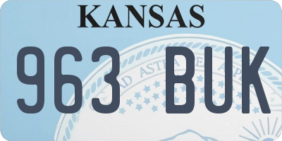 KS license plate 963BUK
