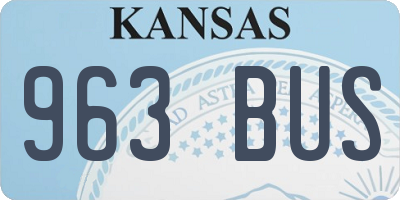 KS license plate 963BUS