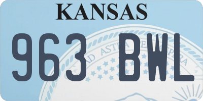 KS license plate 963BWL