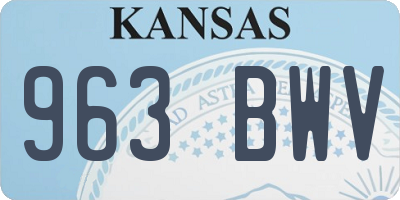 KS license plate 963BWV