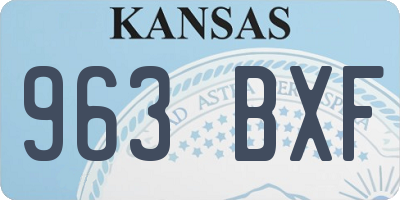 KS license plate 963BXF