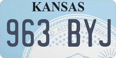 KS license plate 963BYJ