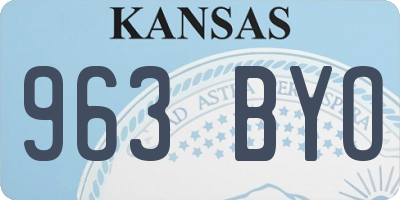 KS license plate 963BYO