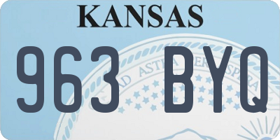KS license plate 963BYQ