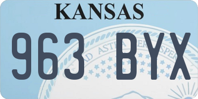 KS license plate 963BYX