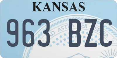 KS license plate 963BZC