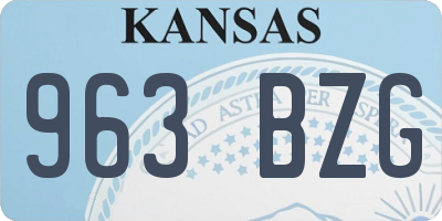 KS license plate 963BZG