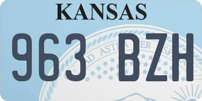 KS license plate 963BZH
