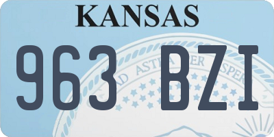KS license plate 963BZI