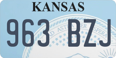 KS license plate 963BZJ